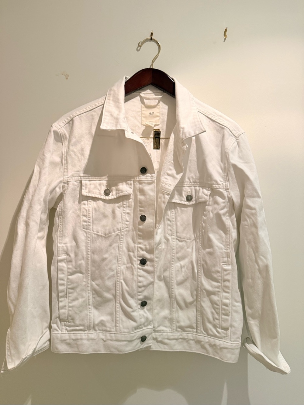 H&M Classic White Denim Trucker Jacket